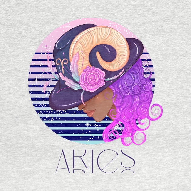 Aries Zodiac Sign | Circle Beautiful Girl by Violete Designs